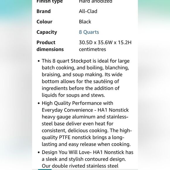 All-Clad HA1 Non-Stick 8QT Stock Pot w/Lid - Picture 4 of 8